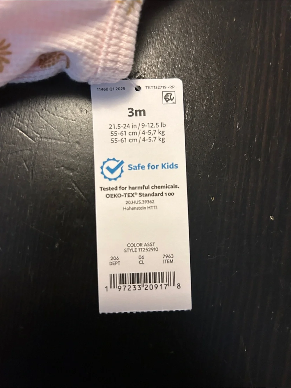 Carter's Light Pink Waffle Knit Pineapple Romper